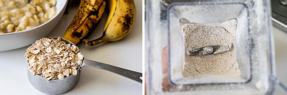 blended oats for banana nut bread