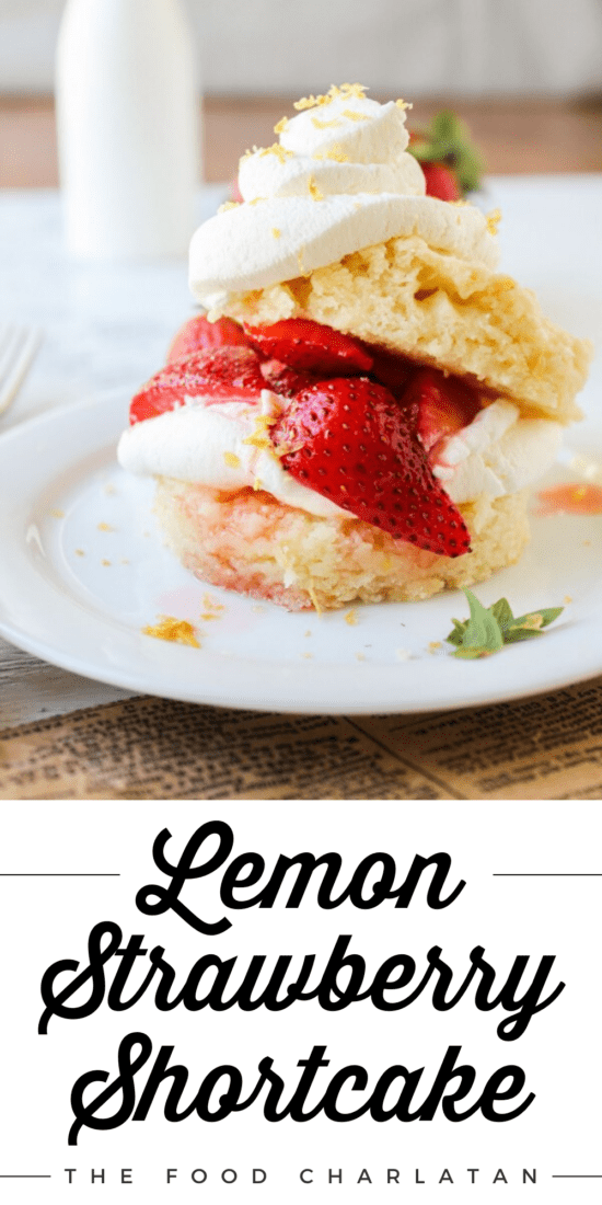 Lemon strawberry filling with whipped cream on shortcake