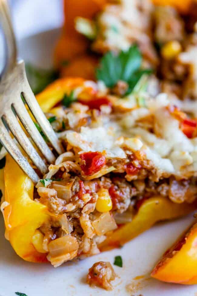 stuffed peppers in the oven, cooling