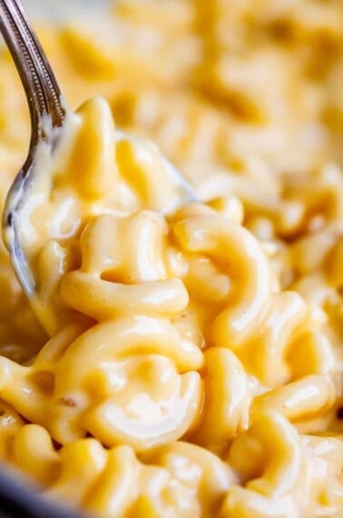 a spoonful of easy Velveeta mac and cheese