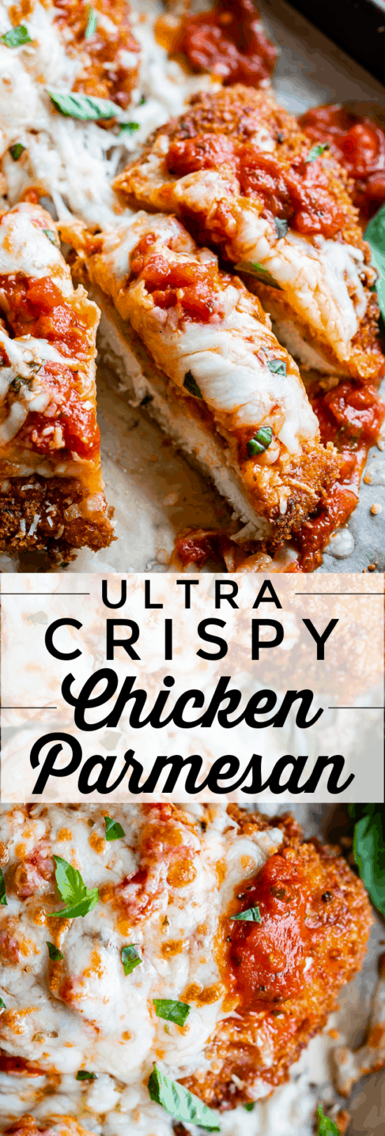 crispy chicken parmesan recipe with mozzarella and basil