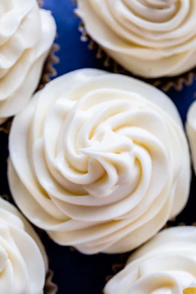 cream cheese frosted cupcakes.