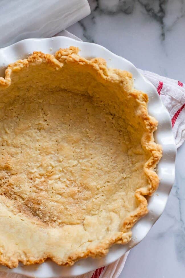 blind baked pie crust from overhead.