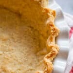 blind baked pie crust in a pan