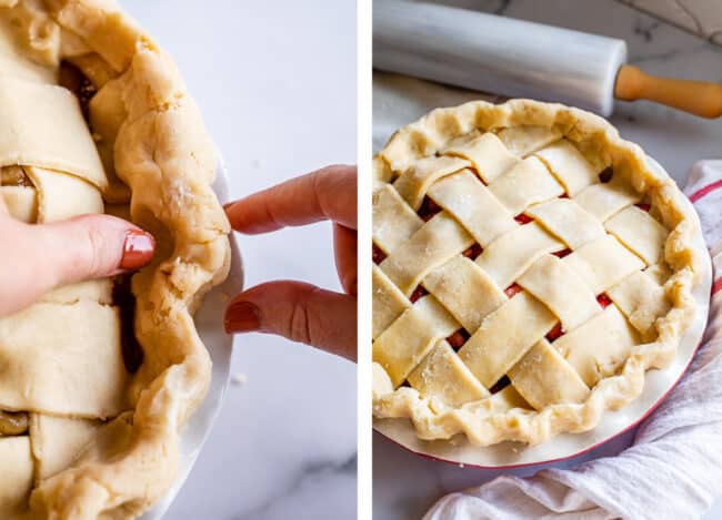 how to crimp pie dough with fingers