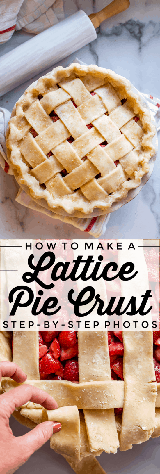 completes lattice pie before cooking