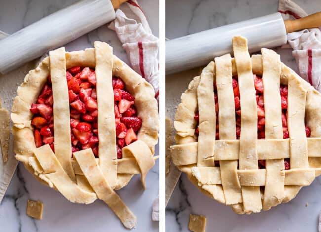 how to lattice pie crust on a strawberry pie