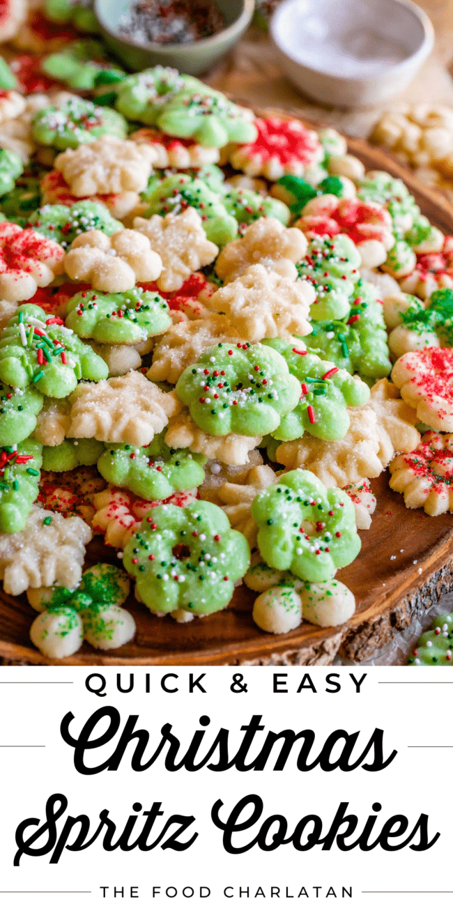 many Christmas spritz cookies.