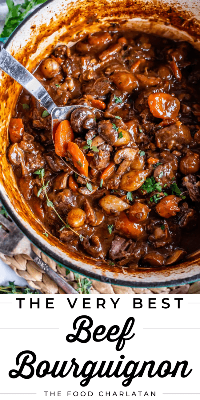 beef bourguignon in a big pot.