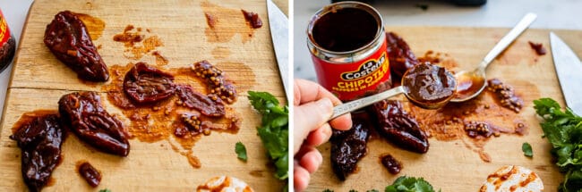 how to seed a chipotle pepper, adobo sauce from the can.