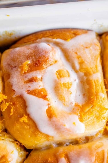 meyer lemon sweet rolls with lemon zest and lemon glaze