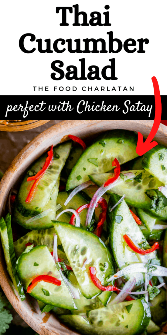 thai cucumber relish in a wooden bowl