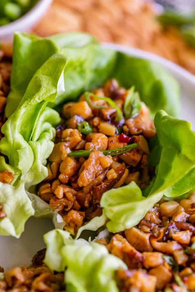 Lettuce wraps with Asian chicken.