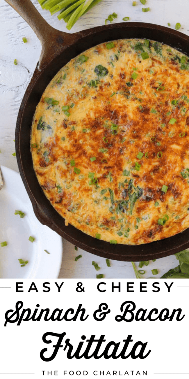 frittata in a cast iron skillet.