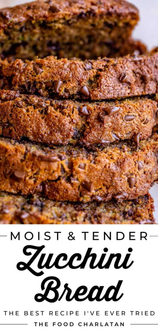 chocolate chip zucchini bread sliced