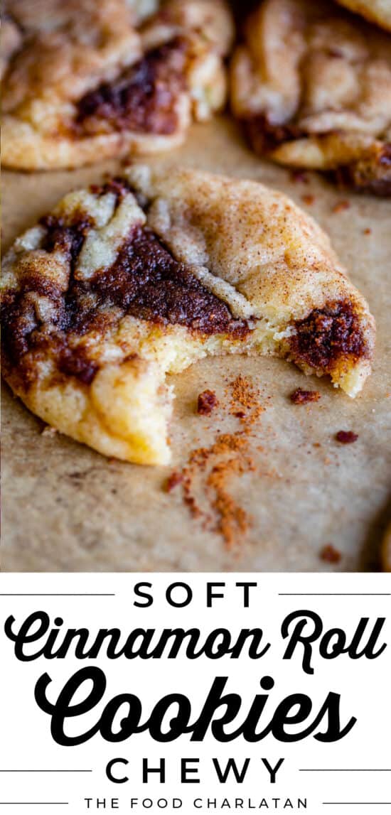 the best cinnamon roll cookies with bite taken out