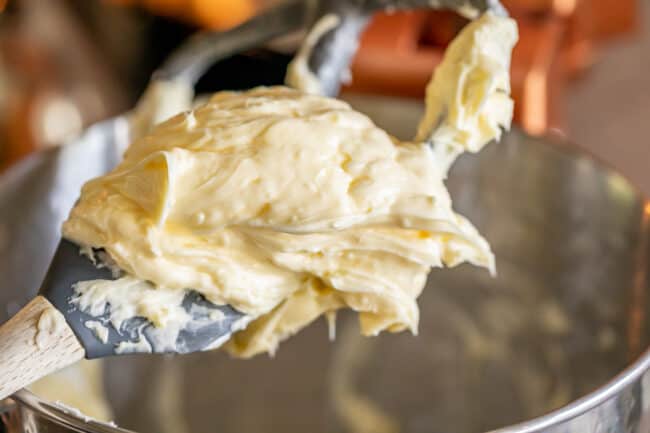 butter and crisco creamed together in a stand mixer