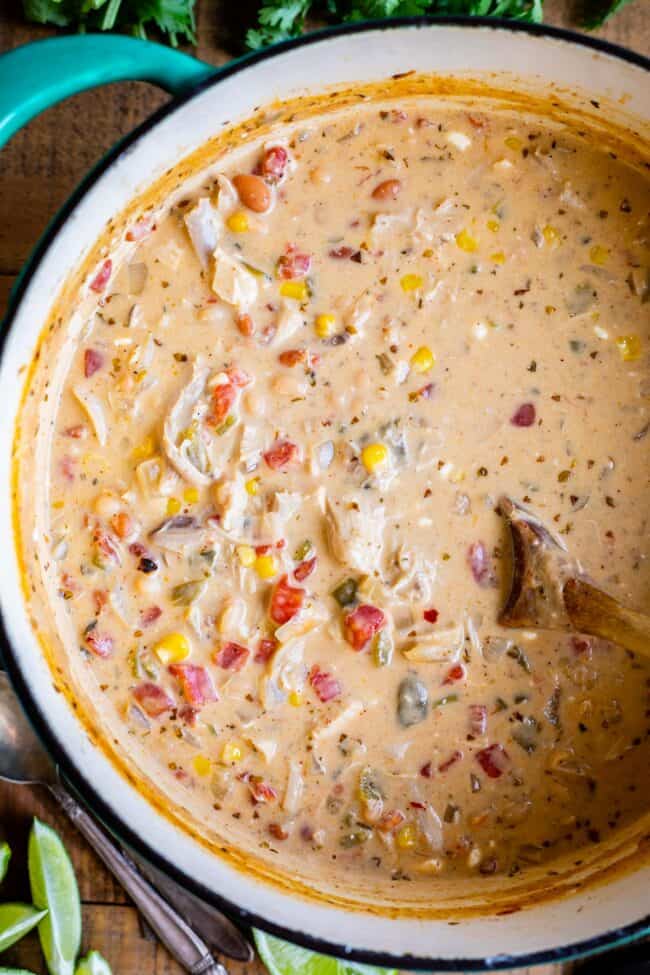 large pot of easy white chicken chili.