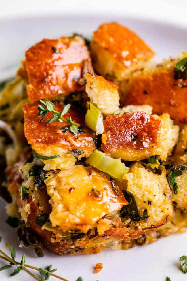 close up shot of traditional stuffing recipe