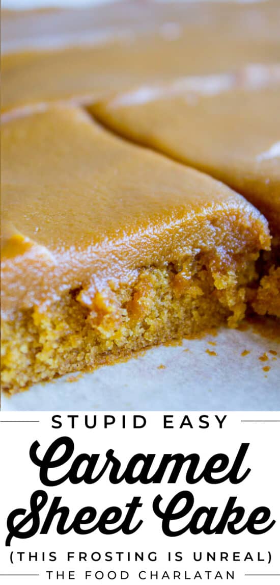 caramel cake recipe with caramel icing on parchment paper