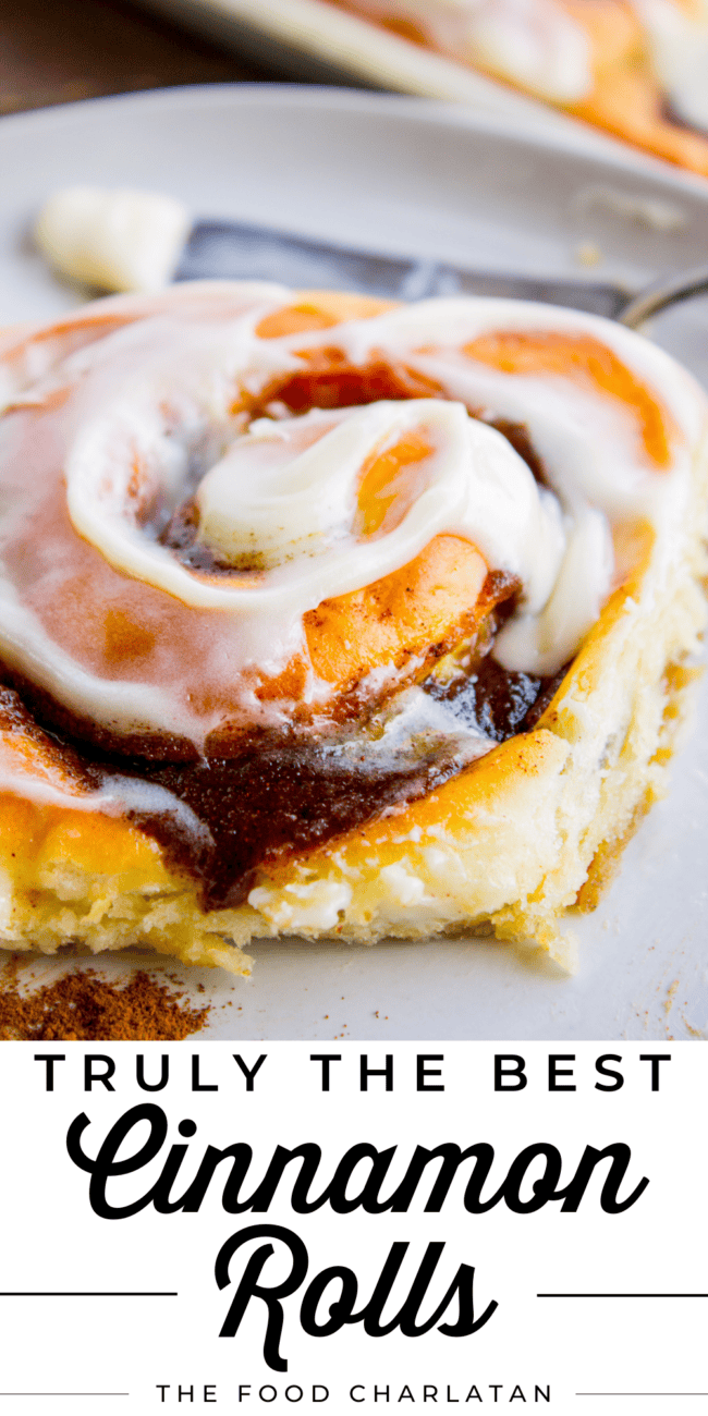 homemade cinnamon roll with icing.
