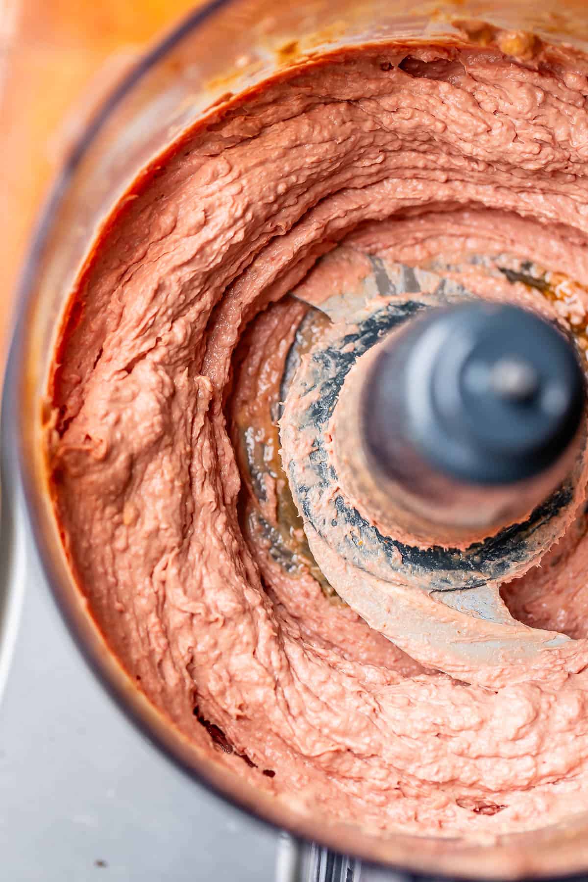 blended pate in food processor.