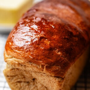 rye bread with butter on top.