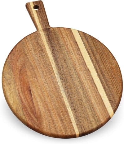 large round board for charcuterie.