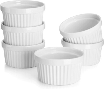 set of white ramekins.