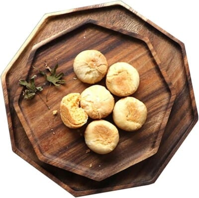 two wooden serving trays.