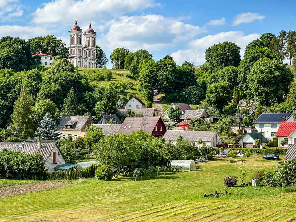 Lithuanian country side with church.