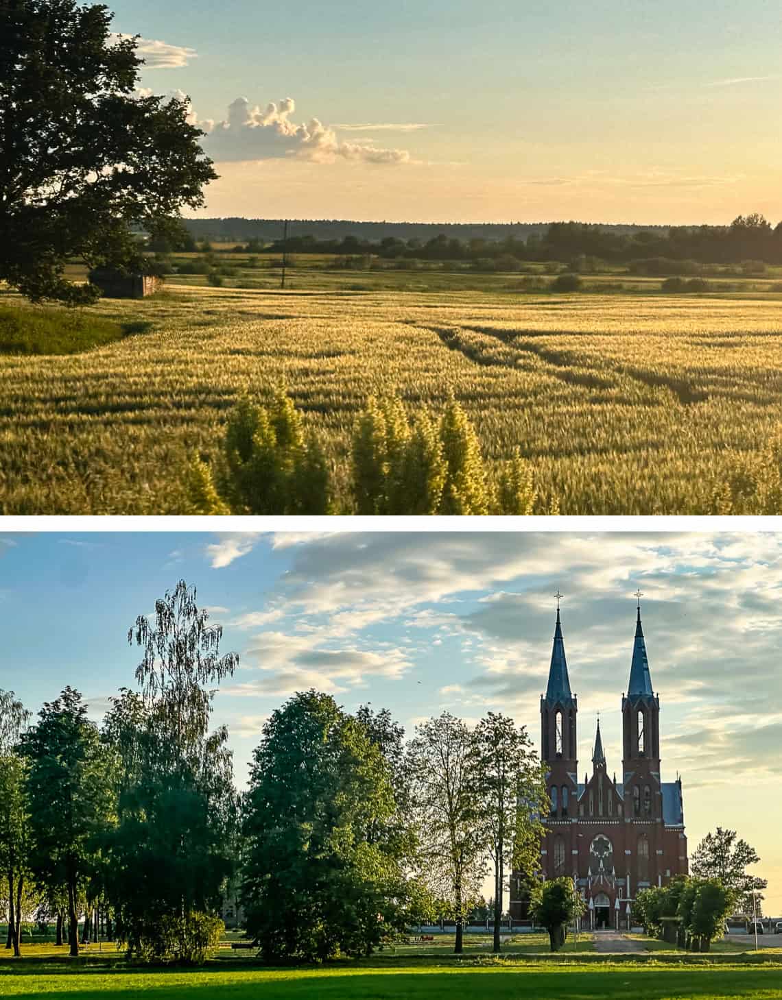 countryside and church.