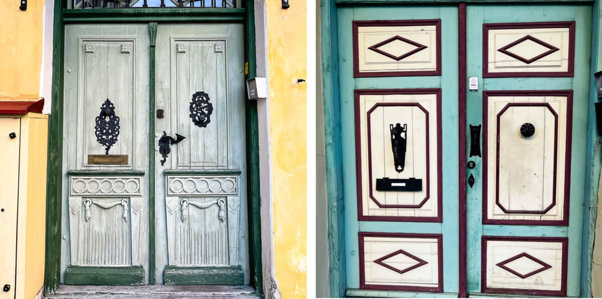 painted front doors.