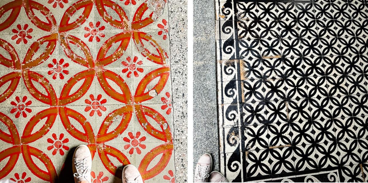 orange tile floor