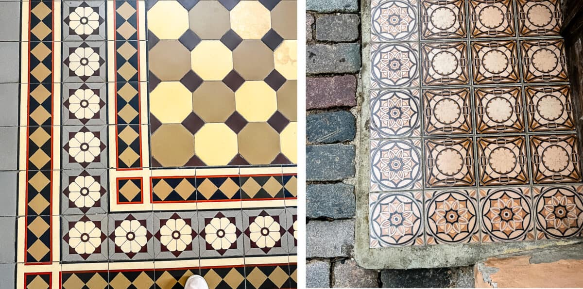 two tiles floors