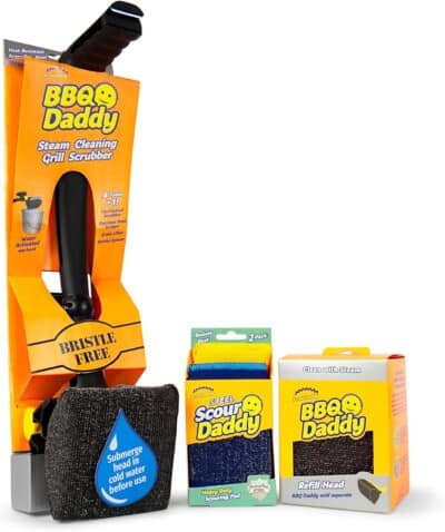 bristle free grill brush and grill sponges.